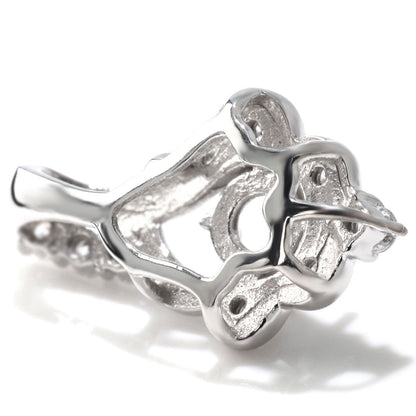 フラワー ネックレス 3mm 空枠 可愛い お花 ペンダント Pt900  SV925 K10 K18レディース ふんわり 上品 華やか 大人 エレガント プレゼントおすすめ (品番 mh-0432-kw)