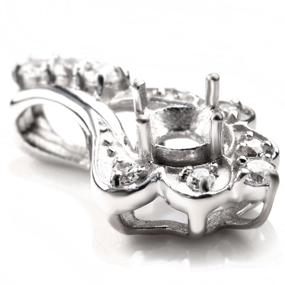 フラワー ネックレス 3mm 空枠 可愛い お花 ペンダント Pt900  SV925 K10 K18レディース ふんわり 上品 華やか 大人 エレガント プレゼントおすすめ (品番 mh-0432-kw)