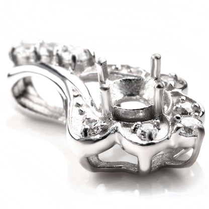 フラワー ネックレス 3mm 空枠 可愛い お花 ペンダント Pt900  SV925 K10 K18レディース ふんわり 上品 華やか 大人 エレガント プレゼントおすすめ (品番 mh-0432-kw)