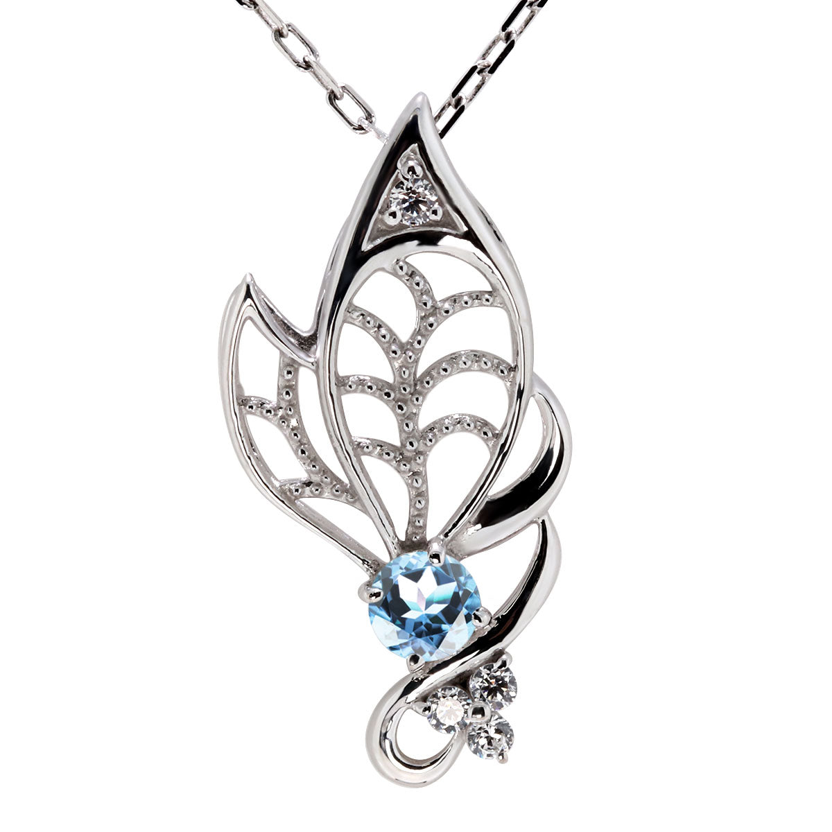 蝶モチーフ ネックレス レディース 誕生石 透かし 可憐 SV925 K10 K18 Pt900 選べるカラー ペンダント 羽 バタフライ 人気 女性 大人 華やか おしゃれ (品番 mh-0433)