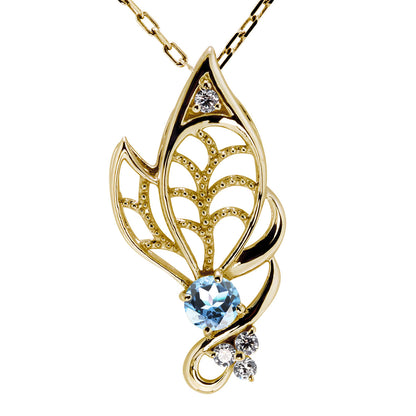 蝶モチーフ ネックレス レディース 誕生石 透かし 可憐 SV925 K10 K18 Pt900 選べるカラー ペンダント 羽 バタフライ 人気 女性 大人 華やか おしゃれ (品番 mh-0433)