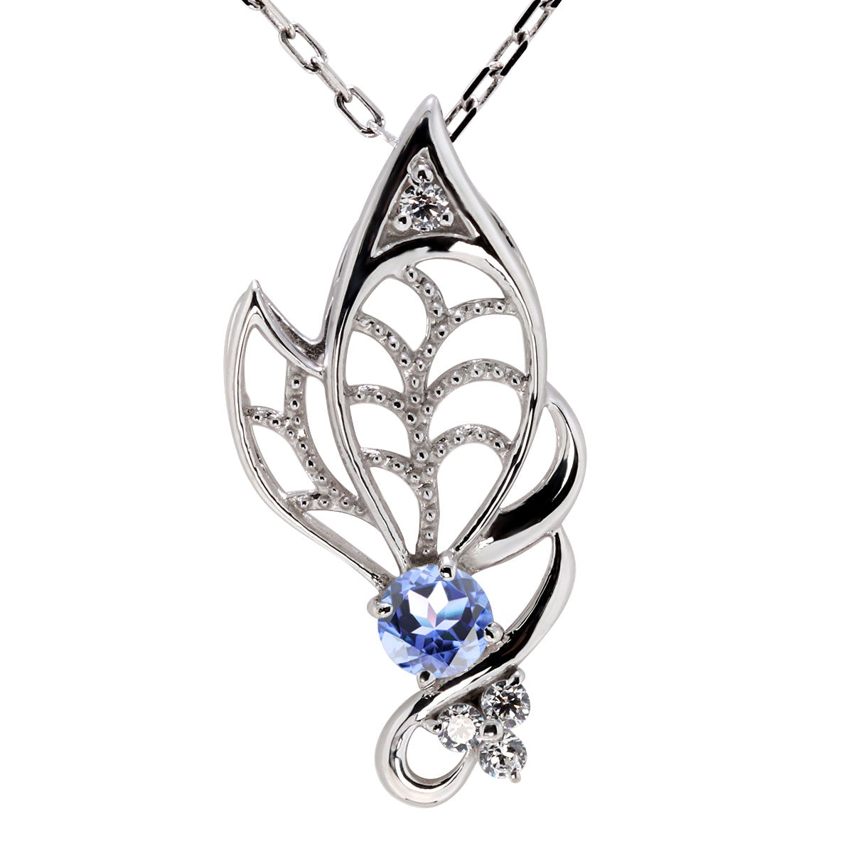 蝶モチーフ ネックレス レディース 誕生石 透かし 可憐 SV925 K10 K18 Pt900 選べるカラー ペンダント 羽 バタフライ 人気 女性 大人 華やか おしゃれ (品番 mh-0433)