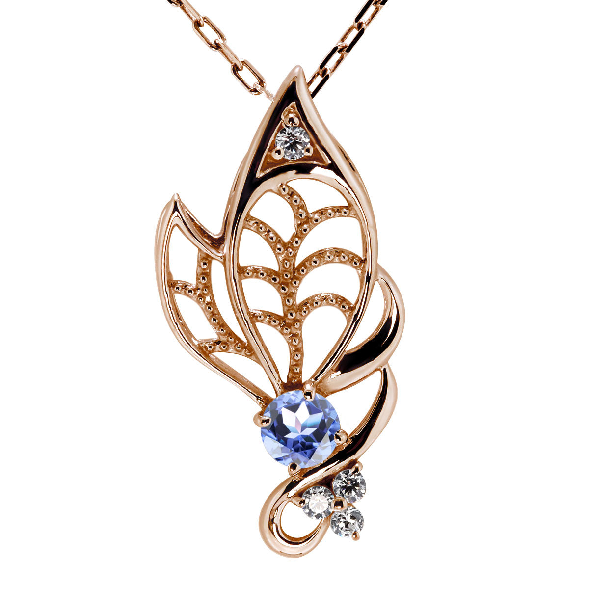 蝶モチーフ ネックレス レディース 誕生石 透かし 可憐 SV925 K10 K18 Pt900 選べるカラー ペンダント 羽 バタフライ 人気 女性 大人 華やか おしゃれ (品番 mh-0433)