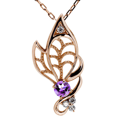 蝶モチーフ ネックレス レディース 誕生石 透かし 可憐 SV925 K10 K18 Pt900 選べるカラー ペンダント 羽 バタフライ 人気 女性 大人 華やか おしゃれ (品番 mh-0433)