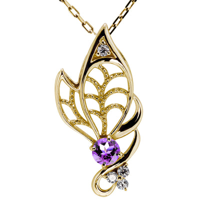 蝶モチーフ ネックレス レディース 誕生石 透かし 可憐 SV925 K10 K18 Pt900 選べるカラー ペンダント 羽 バタフライ 人気 女性 大人 華やか おしゃれ (品番 mh-0433)