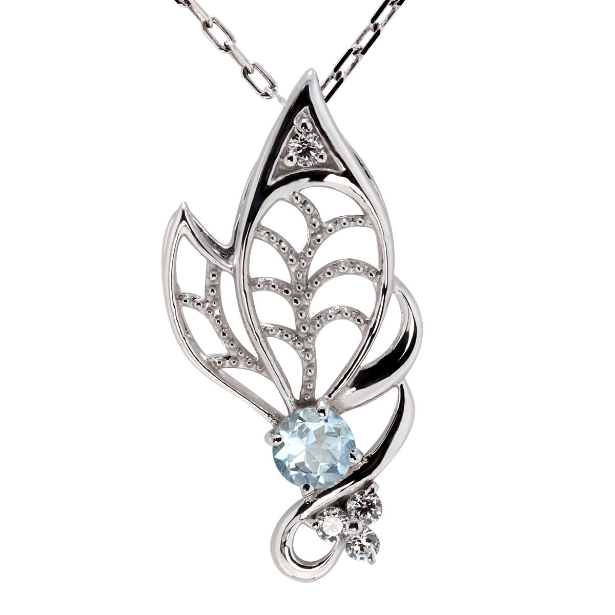 蝶モチーフ ネックレス レディース 誕生石 透かし 可憐 SV925 K10 K18 Pt900 選べるカラー ペンダント 羽 バタフライ 人気 女性 大人 華やか おしゃれ (品番 mh-0433)