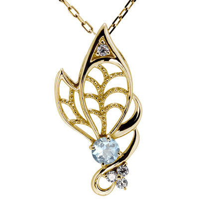 蝶モチーフ ネックレス レディース 誕生石 透かし 可憐 SV925 K10 K18 Pt900 選べるカラー ペンダント 羽 バタフライ 人気 女性 大人 華やか おしゃれ (品番 mh-0433)