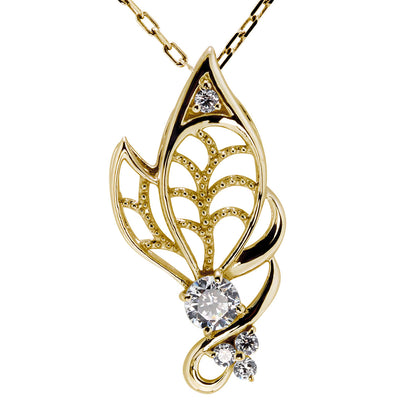 蝶モチーフ ネックレス レディース 誕生石 透かし 可憐 SV925 K10 K18 Pt900 選べるカラー ペンダント 羽 バタフライ 人気 女性 大人 華やか おしゃれ (品番 mh-0433)