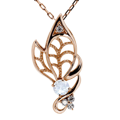 蝶モチーフ ネックレス レディース 誕生石 透かし 可憐 SV925 K10 K18 Pt900 選べるカラー ペンダント 羽 バタフライ 人気 女性 大人 華やか おしゃれ (品番 mh-0433)