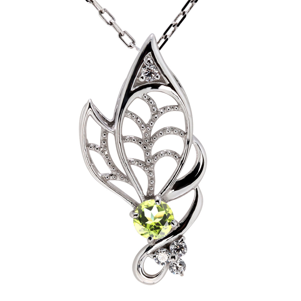 蝶モチーフ ネックレス レディース 誕生石 透かし 可憐 SV925 K10 K18 Pt900 選べるカラー ペンダント 羽 バタフライ 人気 女性 大人 華やか おしゃれ (品番 mh-0433)