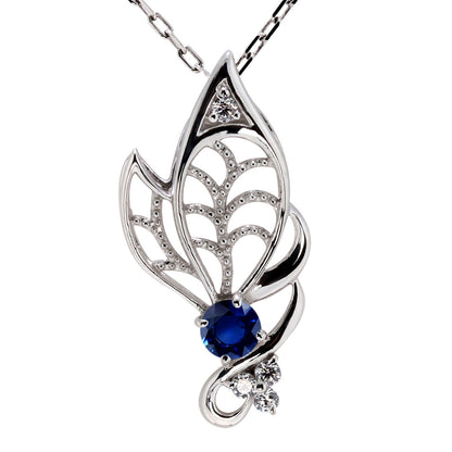 蝶モチーフ ネックレス レディース 誕生石 透かし 可憐 SV925 K10 K18 Pt900 選べるカラー ペンダント 羽 バタフライ 人気 女性 大人 華やか おしゃれ (品番 mh-0433)