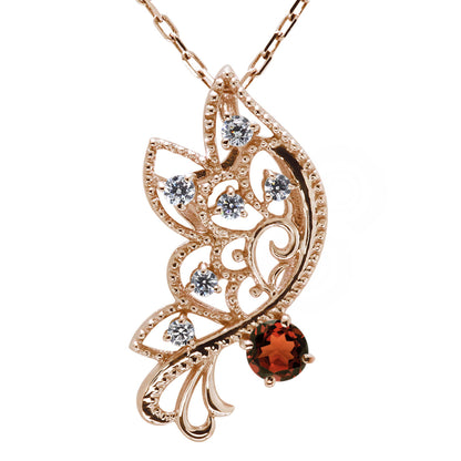 バタフライ ネックレス レディース 透かし 誕生石 ミルグレイン 蝶 キラキラ アラベスク K10 K18 Pt900 SV925 曲線 上品 大人女子 可愛い デート (品番 mh-0434)