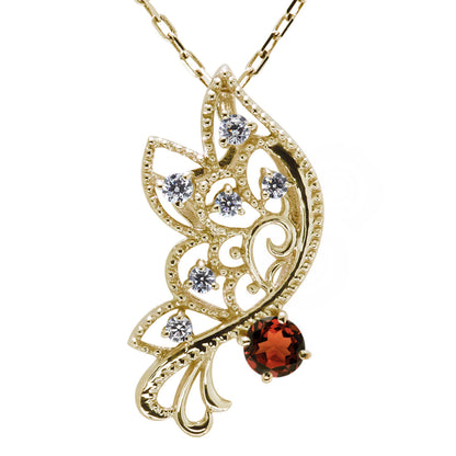バタフライ ネックレス レディース 透かし 誕生石 ミルグレイン 蝶 キラキラ アラベスク K10 K18 Pt900 SV925 曲線 上品 大人女子 可愛い デート (品番 mh-0434)