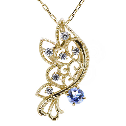 バタフライ ネックレス レディース 透かし 誕生石 ミルグレイン 蝶 キラキラ アラベスク K10 K18 Pt900 SV925 曲線 上品 大人女子 可愛い デート (品番 mh-0434)
