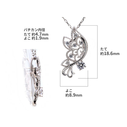 バタフライ ネックレス レディース 透かし 誕生石 ミルグレイン 蝶 キラキラ アラベスク K10 K18 Pt900 SV925 曲線 上品 大人女子 可愛い デート (品番 mh-0434)