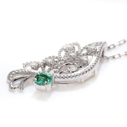 バタフライ ネックレス レディース 透かし 誕生石 ミルグレイン 蝶 キラキラ アラベスク K10 K18 Pt900 SV925 曲線 上品 大人女子 可愛い デート (品番 mh-0434)