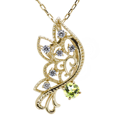バタフライ ネックレス レディース 透かし 誕生石 ミルグレイン 蝶 キラキラ アラベスク K10 K18 Pt900 SV925 曲線 上品 大人女子 可愛い デート (品番 mh-0434)