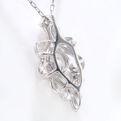 ダイヤモンド ネックレス レディース 鑑定書付き 0.5ct リーフ 18金 プラチナ 上質ダイヤモンド 天然石 唐草 華やか ラグジュアリー ジュエリー (品番 mh-0437-4-cgl)