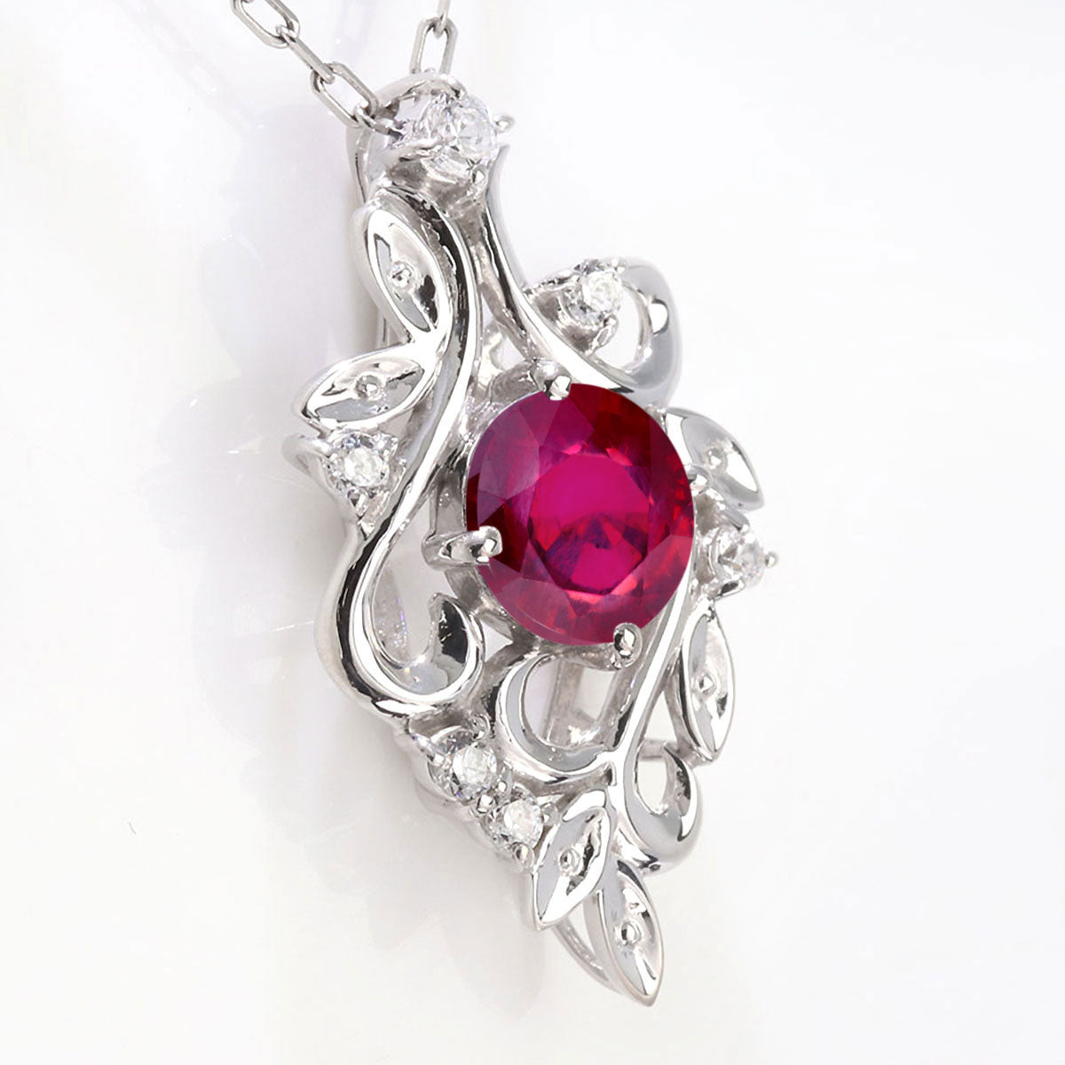ネックレス リーフ レディース 唐草 ペンダント 選べる誕生石 12石 アラベスク 曲線 透かし 植物 葉っぱ  お洒落 素敵 大人 女性 記念日 プレゼント (品番 mh-0437)