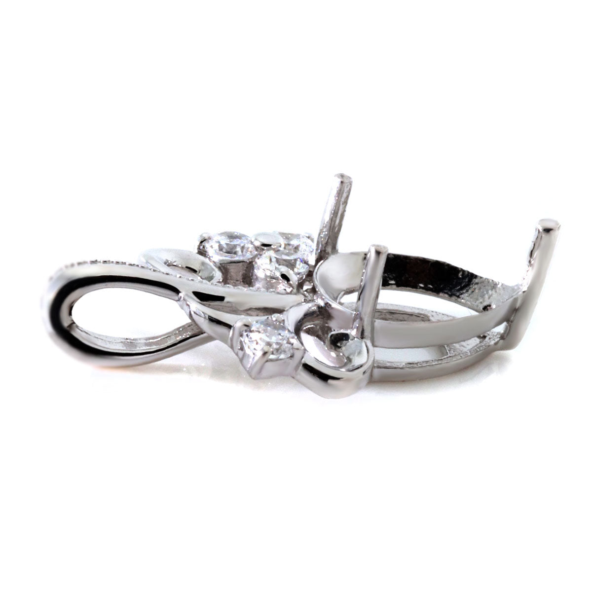 ペアシェイプ 空枠 5×7mm ペンダントトップ ボタニカル 唐草 フラワー 小花 可愛い K10 K18 Pt900 SV925 レディース ベリー ストロベリー フラワーガーデン (品番 mh-0438-kw)