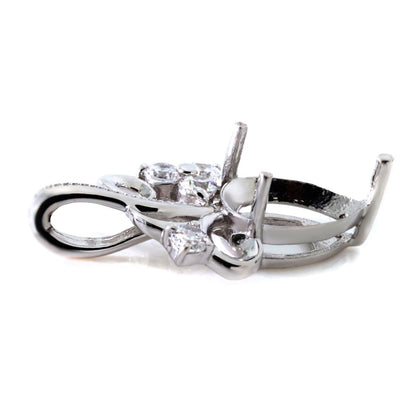 ペアシェイプ 空枠 5×7mm ペンダントトップ ボタニカル 唐草 フラワー 小花 可愛い K10 K18 Pt900 SV925 レディース ベリー ストロベリー フラワーガーデン (品番 mh-0438-kw)
