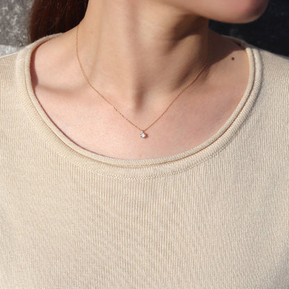 モアサナイト ネックレス 一粒 4mm レディース K18 Pt900 K10 モアッサナイト シンプル 小豆チェーン 誕生日 彼女 奥さん プレゼント クリスマス (品番 mh-0441-moissanite)