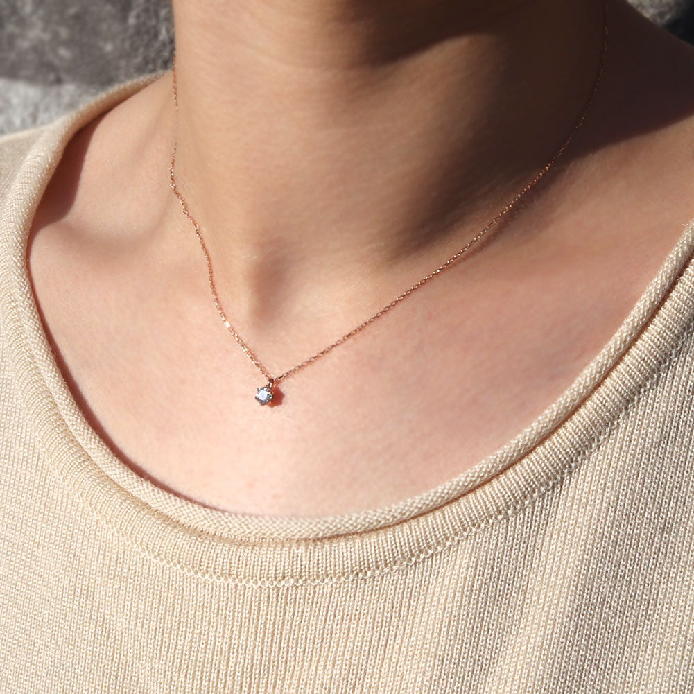 モアサナイト ネックレス 一粒 4mm レディース K18 Pt900 K10 モアッサナイト シンプル 小豆チェーン 誕生日 彼女 奥さん プレゼント クリスマス (品番 mh-0441-moissanite)
