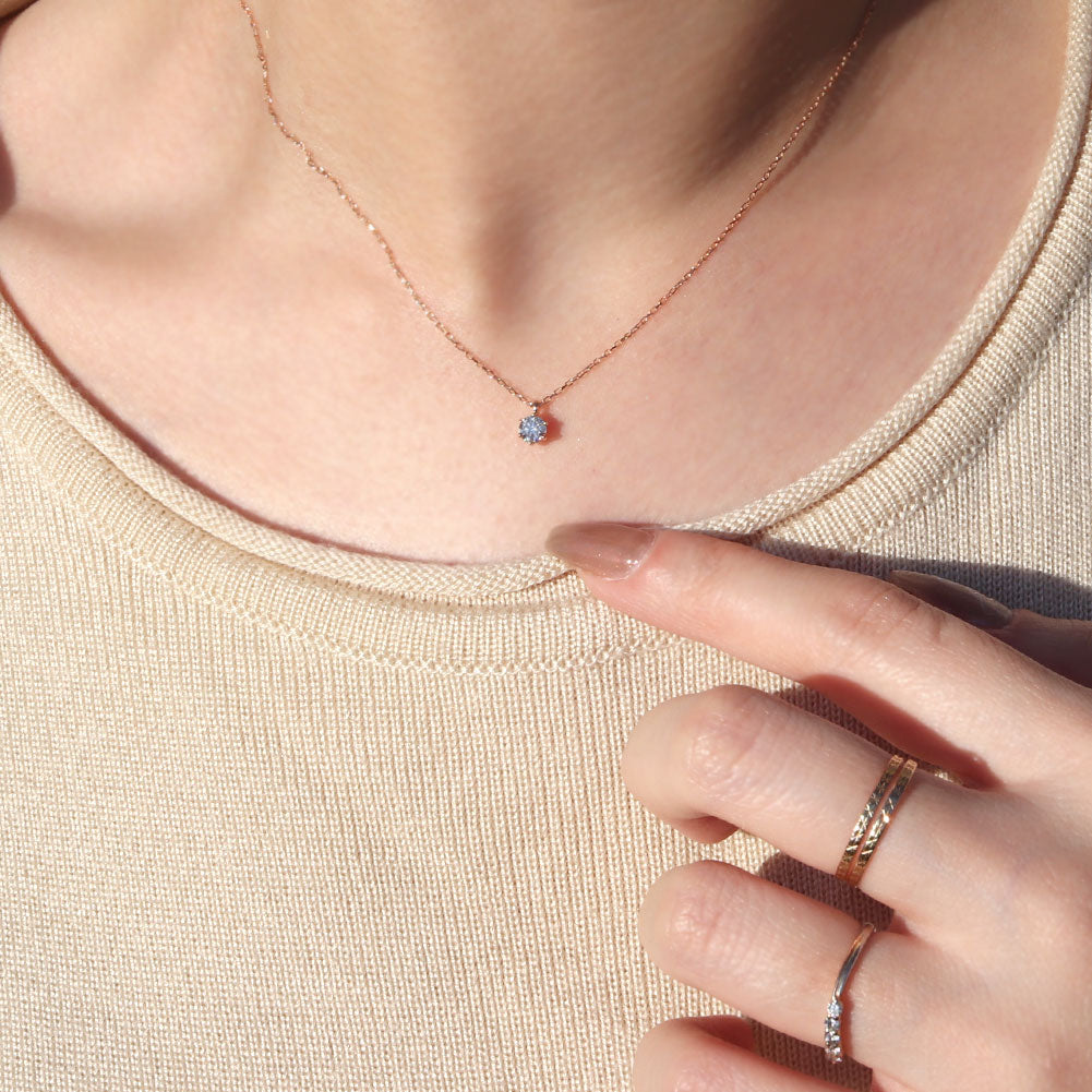 モアサナイト ネックレス 一粒 4mm レディース K18 Pt900 K10 モアッサナイト シンプル 小豆チェーン 誕生日 彼女 奥さん プレゼント クリスマス (品番 mh-0441-moissanite)