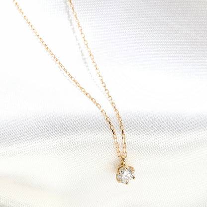 モアサナイト ネックレス 一粒 4mm レディース K18 Pt900 K10 モアッサナイト シンプル 小豆チェーン 誕生日 彼女 奥さん プレゼント クリスマス (品番 mh-0441-moissanite)