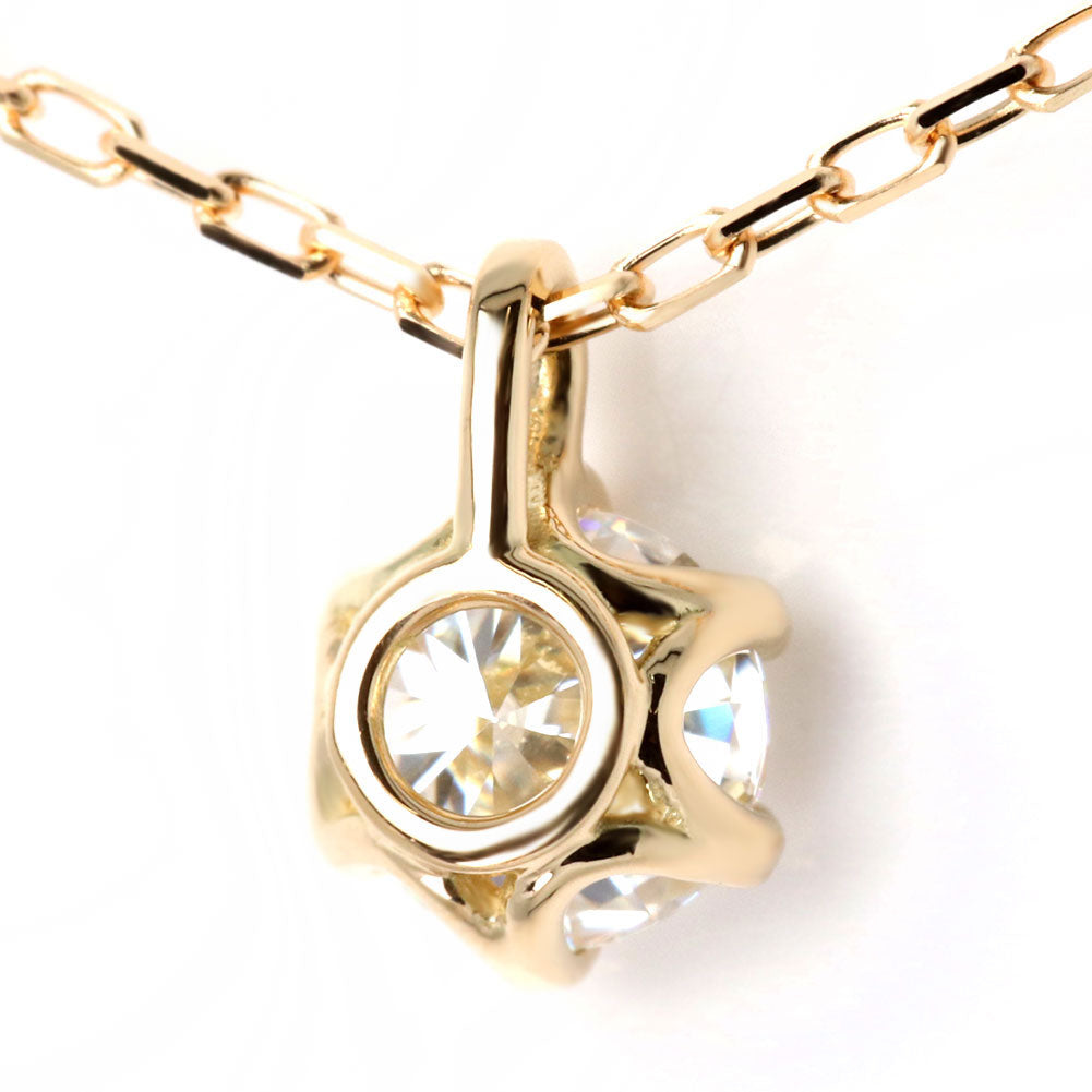 モアサナイト ネックレス 一粒 4mm レディース K18 Pt900 K10 モアッサナイト シンプル 小豆チェーン 誕生日 彼女 奥さん プレゼント クリスマス (品番 mh-0441-moissanite)