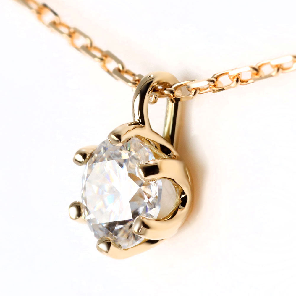 モアサナイト ネックレス 一粒 4mm レディース K18 Pt900 K10 モアッサナイト シンプル 小豆チェーン 誕生日 彼女 奥さん プレゼント クリスマス (品番 mh-0441-moissanite)