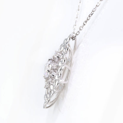 ダイヤモンド 鑑定書付き ネックレス 0.25ct 大ぶり ペンダント フラワー 18金 プラチナ レディース 花 K18 Pt900 存在感 上品 華やか 高級 ご褒美 お祝い (品番 mh-0444-4-cgl)