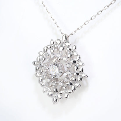 ダイヤモンド 鑑定書付き ネックレス 0.25ct 大ぶり ペンダント フラワー 18金 プラチナ レディース 花 K18 Pt900 存在感 上品 華やか 高級 ご褒美 お祝い (品番 mh-0444-4-cgl)