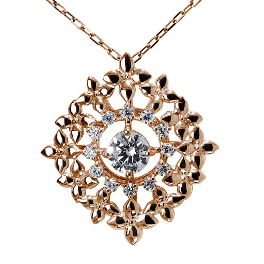 ダイヤモンド 鑑定書付き ネックレス 0.25ct 大ぶり ペンダント フラワー 18金 プラチナ レディース 花 K18 Pt900 存在感 上品 華やか 高級 ご褒美 お祝い (品番 mh-0444-4-cgl)