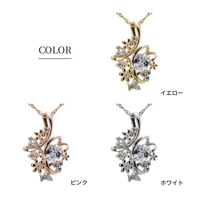 18金 ネックレス レディース 花 フラワー 選べる誕生石 ペンダント 可愛い 10金 プラチナ シルバー クロス 大人 上品 普段使い 十字架 おしゃれ 女子会 (品番 mh-0448)