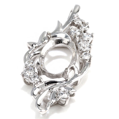 ペンダントトップ 空枠 リーフ 大ぶり オーバル 5mm×7mm 大粒 ネックレス K18 K10 Pt900 SV925 曲線 ボタニカル セミオーダー 誕生日 記念日 ご褒美 (品番 mh-0449-kw)
