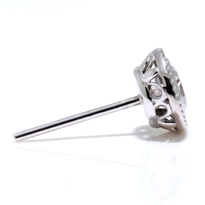 ダイヤモンド ピアス 鑑定書 一粒ダイヤ 0.25ct SI VS VVS スタッドピアス 18金 プラチナ 両耳用 レディース ミル調 シンプル 大人ジュエリー 高級 特別 (品番 mp-0005-4-cgl-l)