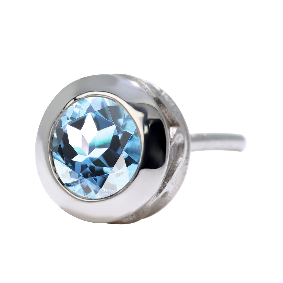 メンズ ピアス 一粒 天然石 片耳 スタッドピアス 選べる誕生石 4mm SV925 K10 K18 Pt900 伏せ込みピアス アラベスク シンプル 工房直販 ジュエリー (品番 mp-0006-m)
