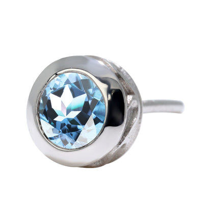 メンズ ピアス 一粒 天然石 片耳 スタッドピアス 選べる誕生石 4mm SV925 K10 K18 Pt900 伏せ込みピアス アラベスク シンプル 工房直販 ジュエリー (品番 mp-0006-m)