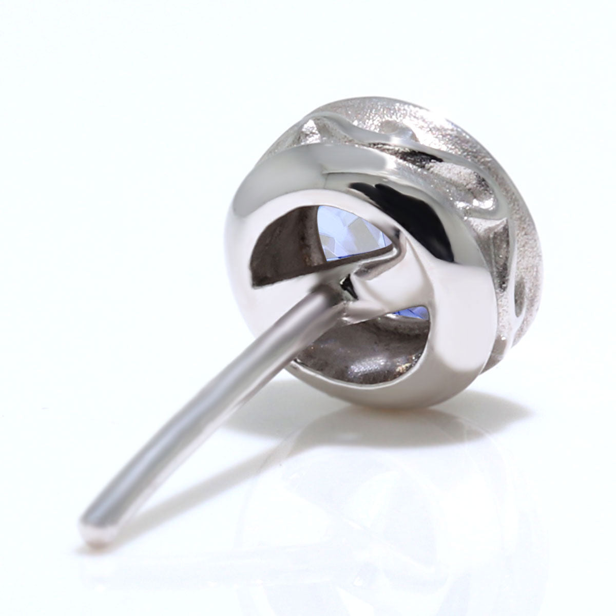 一粒 ピアス レディース 伏せ込み 4mm 選べる誕生石 12石 両耳 唐草 K10 K18 Pt900 SV925 スタッドピアス フクリン シンプル ユニセックス おそろい (品番 mp-0006-l)