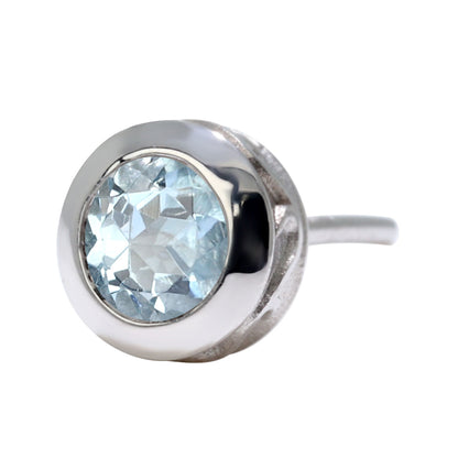 メンズ ピアス 一粒 天然石 片耳 スタッドピアス 選べる誕生石 4mm SV925 K10 K18 Pt900 伏せ込みピアス アラベスク シンプル 工房直販 ジュエリー (品番 mp-0006-m)