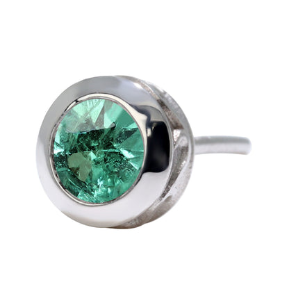 メンズ ピアス 一粒 天然石 片耳 スタッドピアス 選べる誕生石 4mm SV925 K10 K18 Pt900 伏せ込みピアス アラベスク シンプル 工房直販 ジュエリー (品番 mp-0006-m)