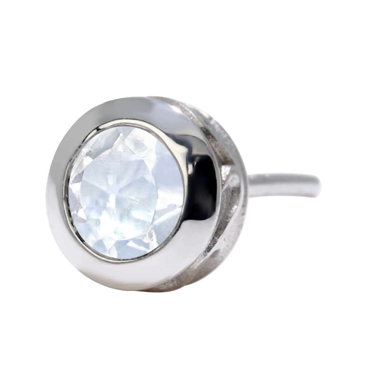 メンズ ピアス 一粒 天然石 片耳 スタッドピアス 選べる誕生石 4mm SV925 K10 K18 Pt900 伏せ込みピアス アラベスク シンプル 工房直販 ジュエリー (品番 mp-0006-m)