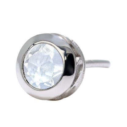 メンズ ピアス 一粒 天然石 片耳 スタッドピアス 選べる誕生石 4mm SV925 K10 K18 Pt900 伏せ込みピアス アラベスク シンプル 工房直販 ジュエリー (品番 mp-0006-m)