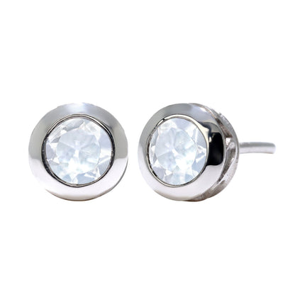一粒 ピアス レディース 伏せ込み 4mm 選べる誕生石 12石 両耳 唐草 K10 K18 Pt900 SV925 スタッドピアス フクリン シンプル ユニセックス おそろい (品番 mp-0006-l)