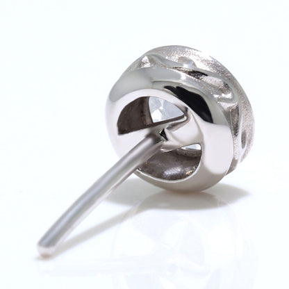 メンズ ピアス 一粒 天然石 片耳 スタッドピアス 選べる誕生石 4mm SV925 K10 K18 Pt900 伏せ込みピアス アラベスク シンプル 工房直販 ジュエリー (品番 mp-0006-m)