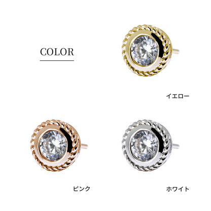 スタッドピアス 片耳 一粒 伏せ込み 10金 18金 プラチナ シルバー 選べる誕生石 メンズ 唐草  ツイスト 天然石 4mm かっこいい お洒落 普段使い 自分用 (品番 mp-0007-m)