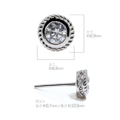 スタッドピアス 両耳 選べる誕生石 4mm レディース ツイスト K10 K18 Pt900 SV925 一粒 ピアス 大人可愛い 唐草 上品 おしゃれ 普段使い ご褒美 (品番 mp-0007-l)