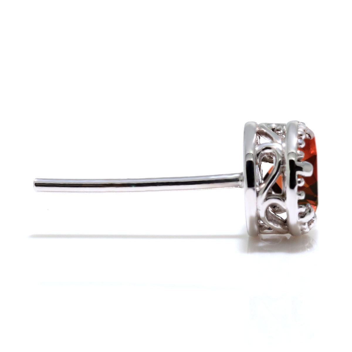 天然石 一粒 ピアス レディース 選べる12石 4mm 誕生石 pt900 k18 k10 sv925 両耳セット スタッドピアス 唐草 ミル調 シンプル アンティーク プレゼント 贈り物 (品番 mp-0008-l)
