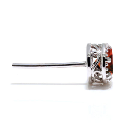 天然石 一粒 ピアス レディース 選べる12石 4mm 誕生石 pt900 k18 k10 sv925 両耳セット スタッドピアス 唐草 ミル調 シンプル アンティーク プレゼント 贈り物 (品番 mp-0008-l)
